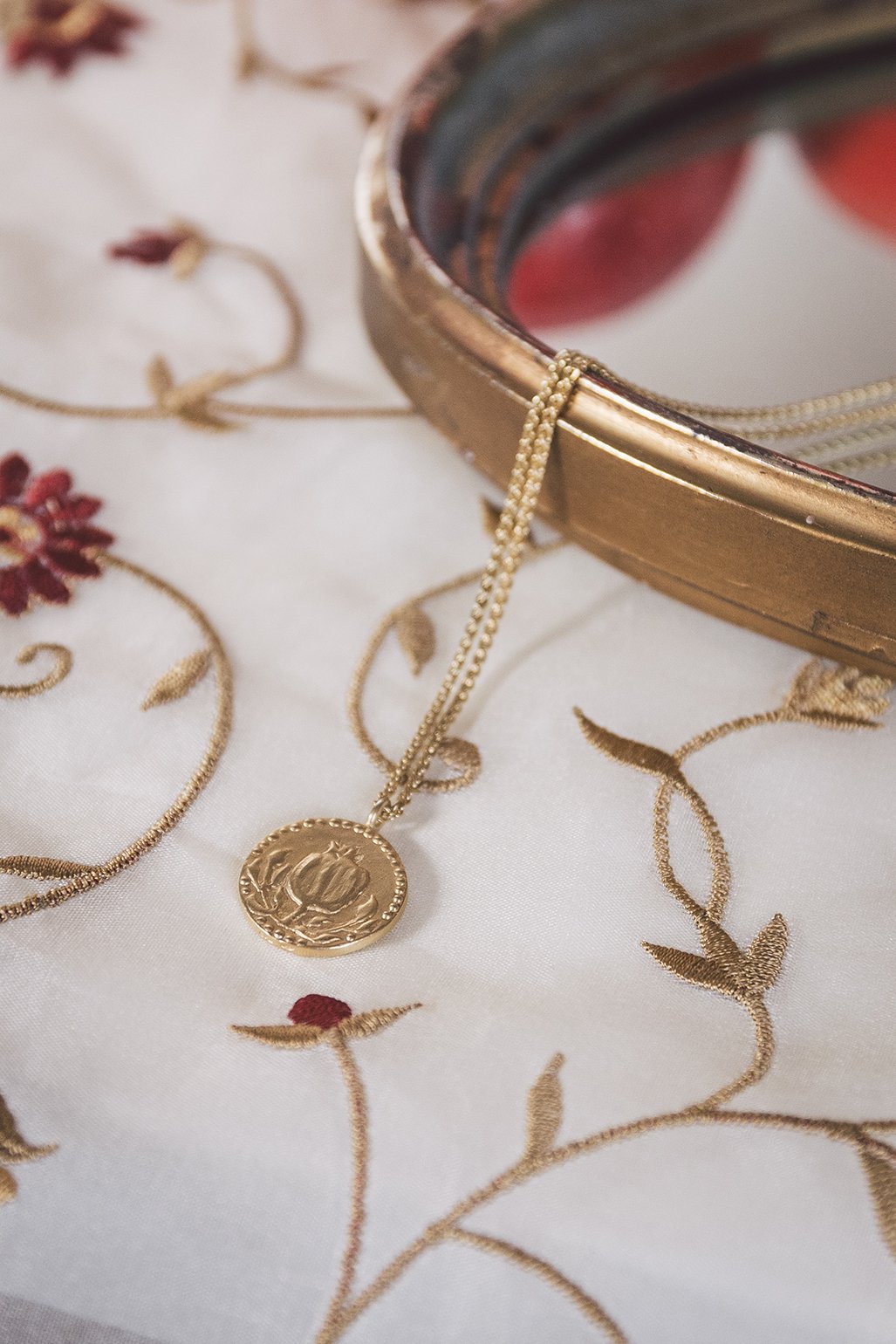 Anar Gold Pendant handmade by Moznabi Jewellery