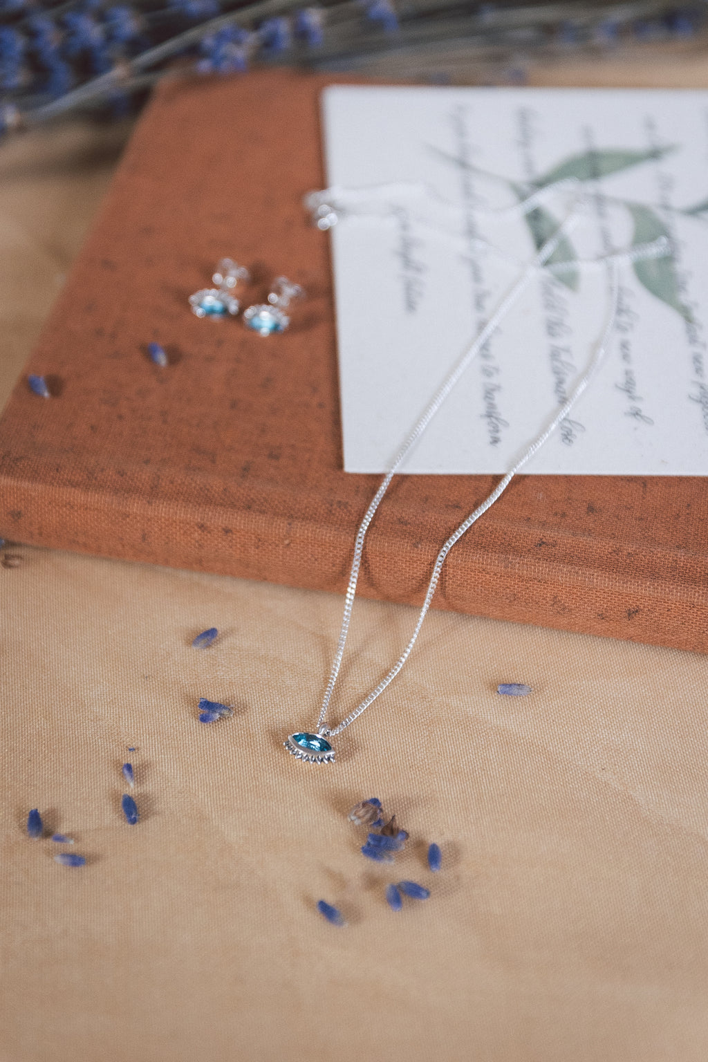 Handmade Cheshm Silver Pendant with London Blue Topaz