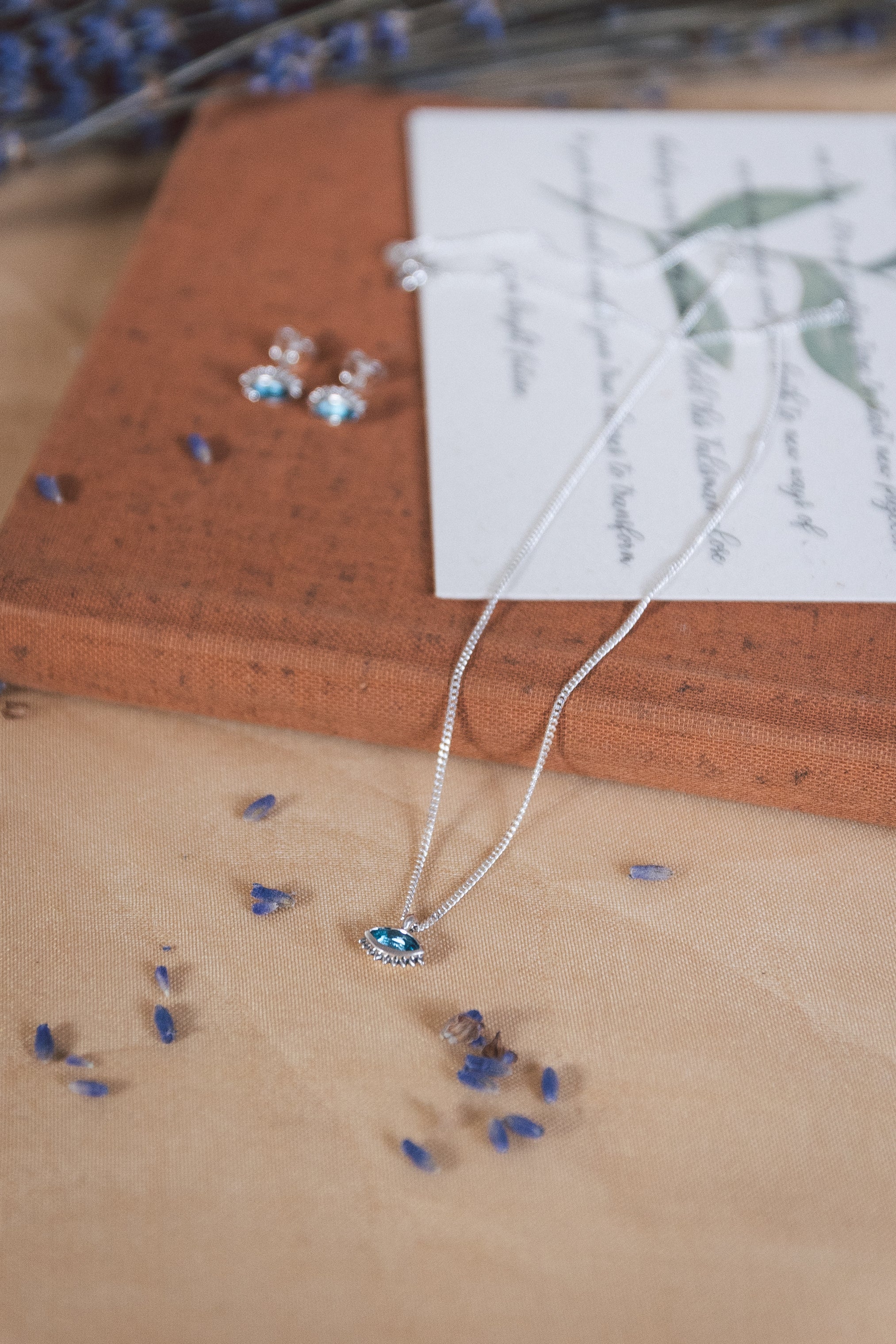 Handmade Cheshm Silver Pendant with London Blue Topaz