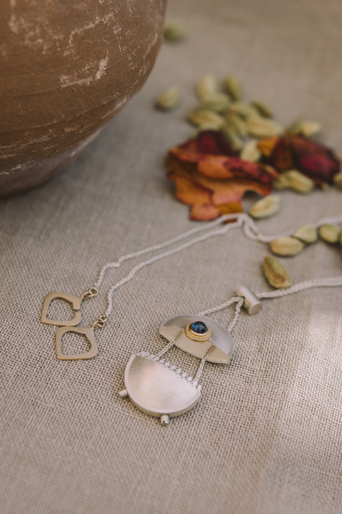 Closeup of open Darya Locket from Moznabi Jewellery