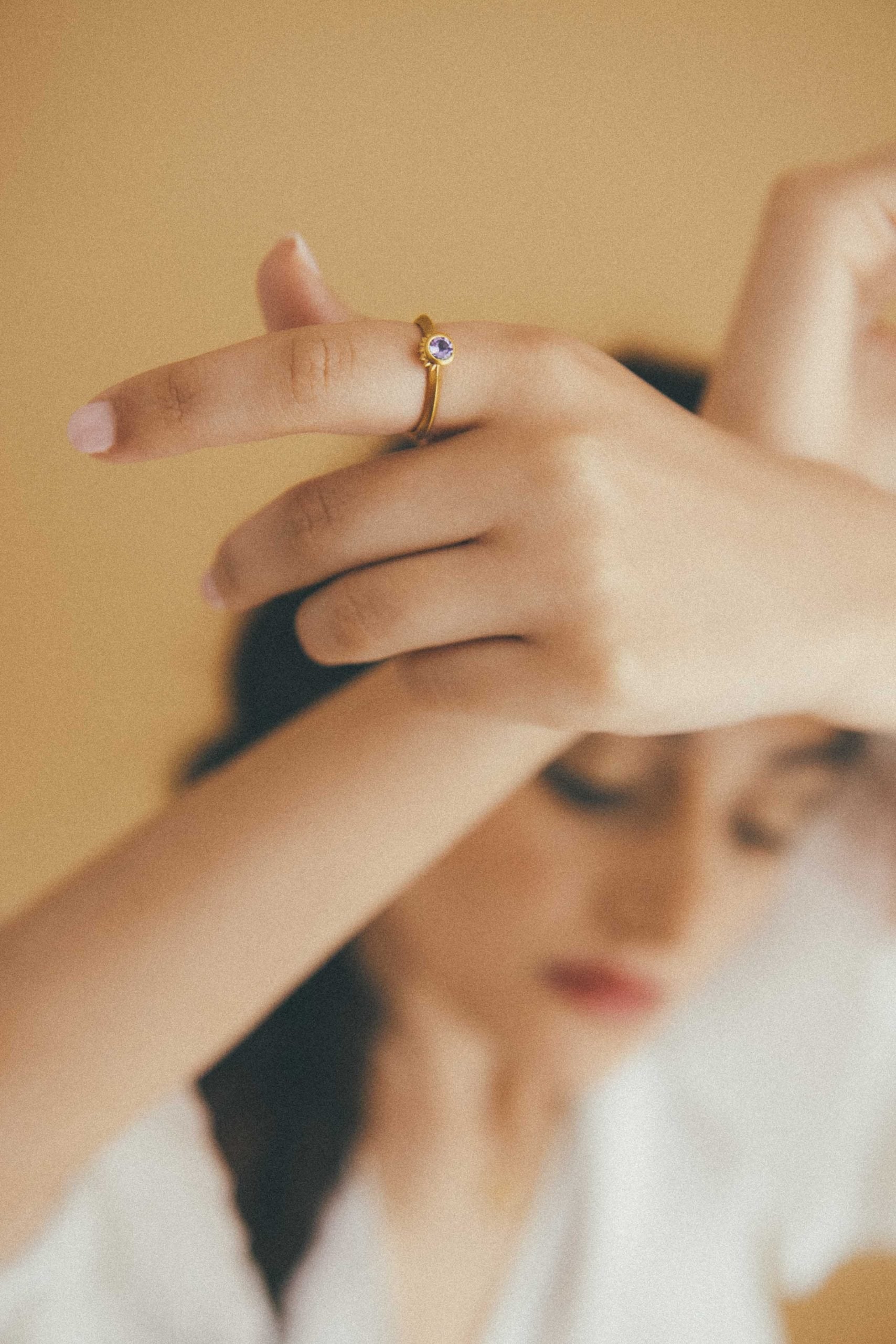 Darya Ring made with gold and a Tanzanite gemstone