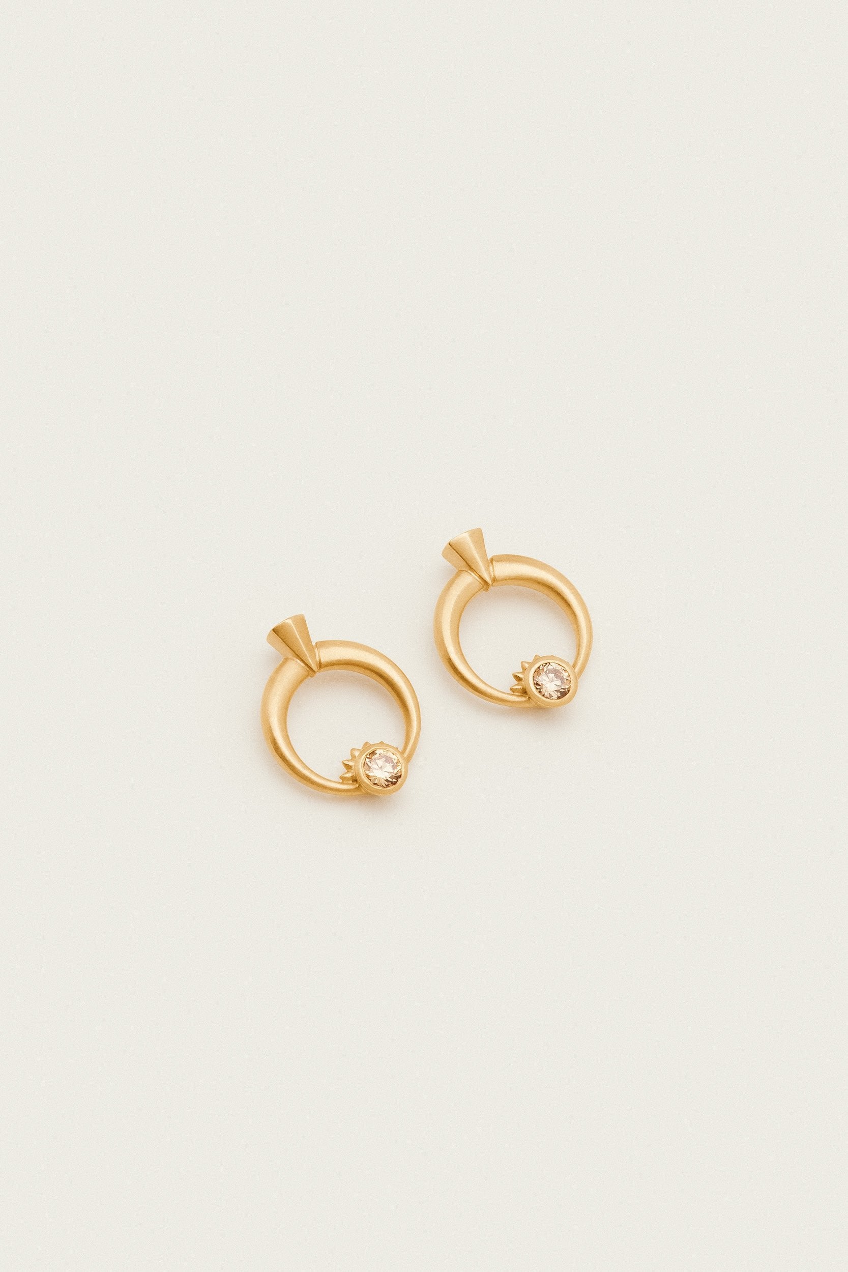 Handmade Darya Studs with Champagne Diamonds 