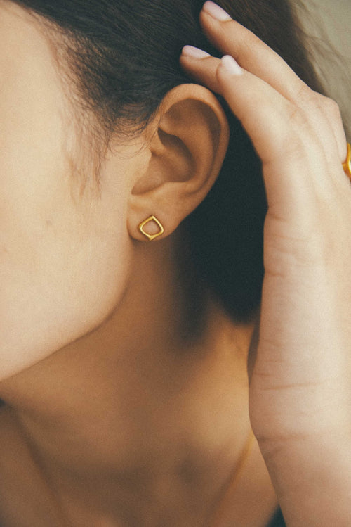 Essence of Persia Gold Ear Studs handmade by Roxanna Moznabi