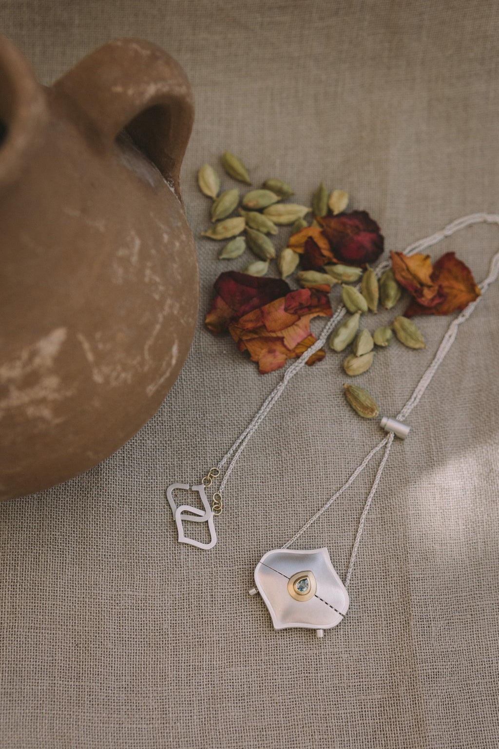 Handmade Alborz Locket shown laid flat 