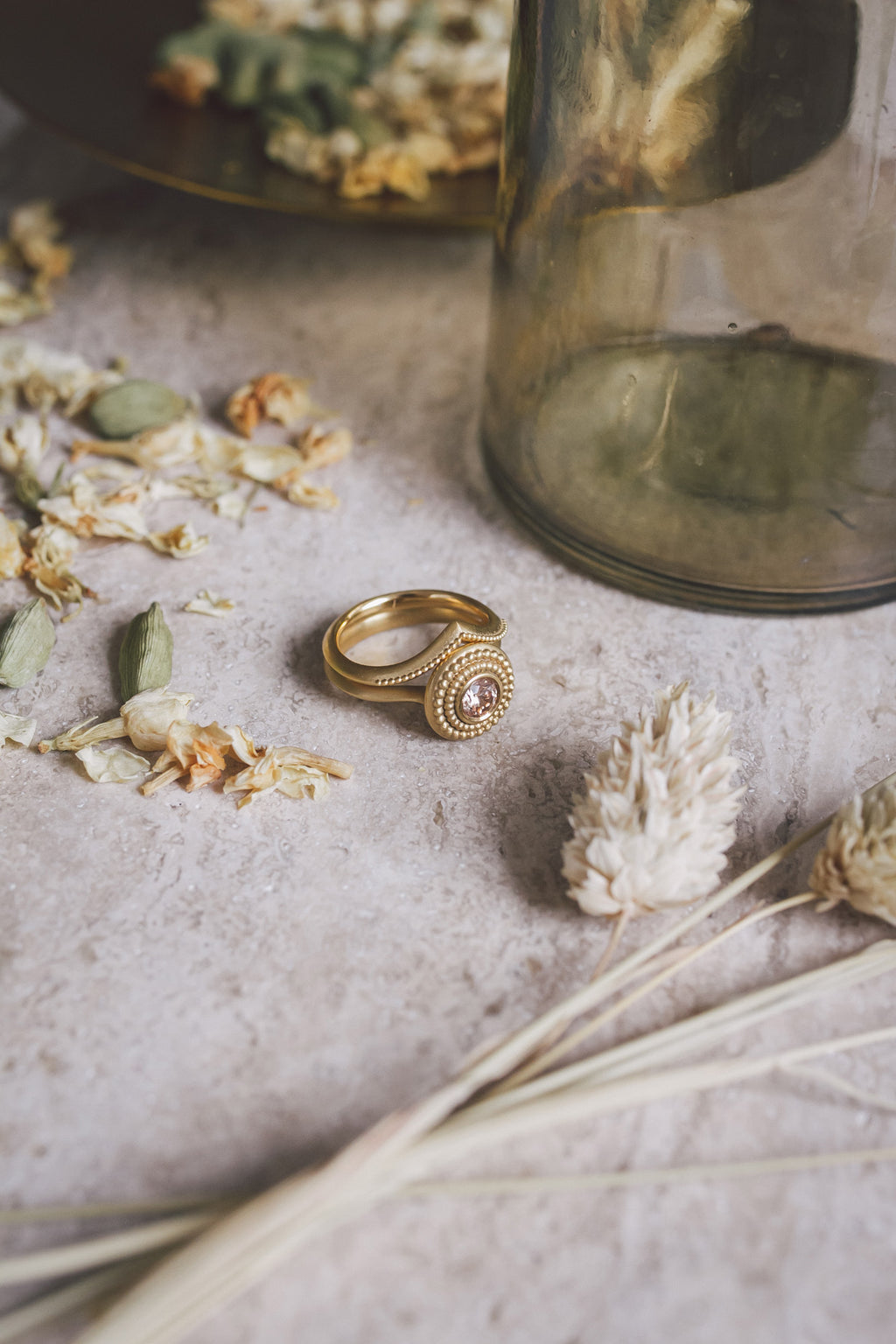 Lifestyle shot of Aroosi Champagne Diamond Ring