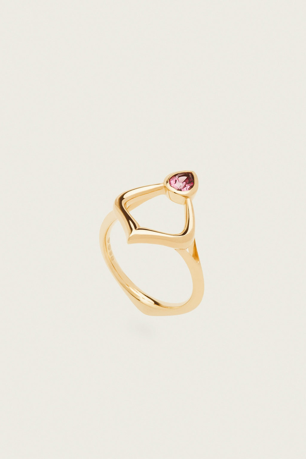 Handmade Alborz Ring set with a  rhodolite garnet