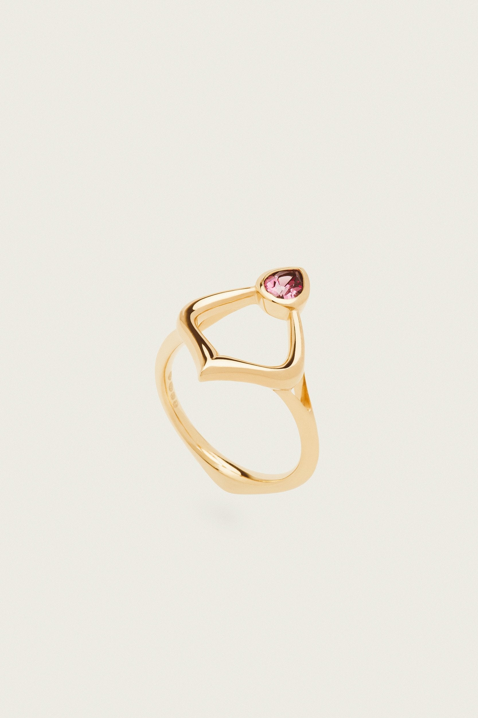 Handmade Alborz Ring set with a  rhodolite garnet