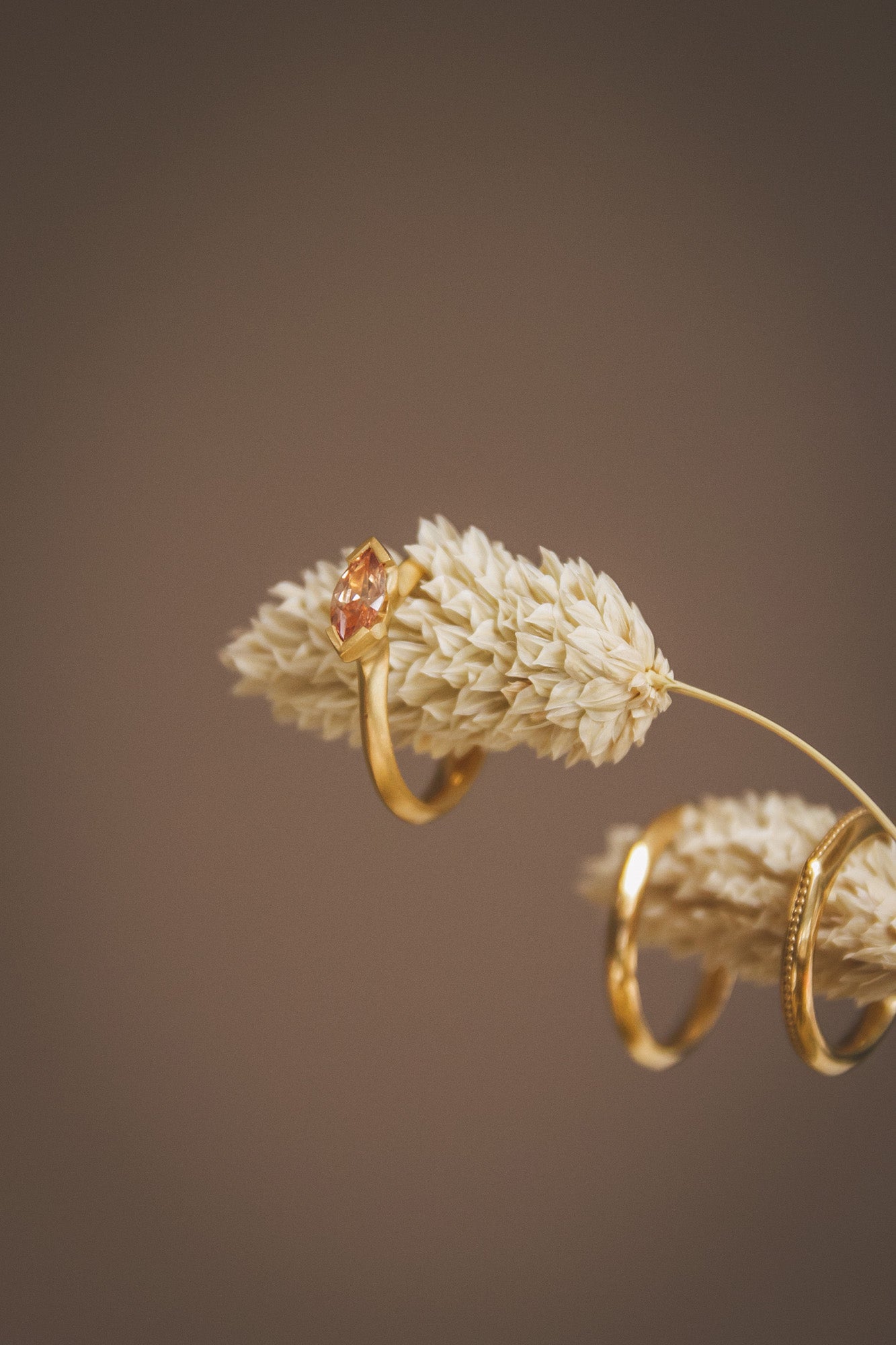 Aroosi Marquise Champagne Diamond Ring made by goldsmith Roxanna Moznabi